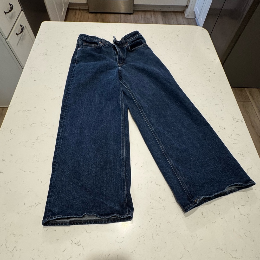 H&M Dark Blue Wide Leg Jeans